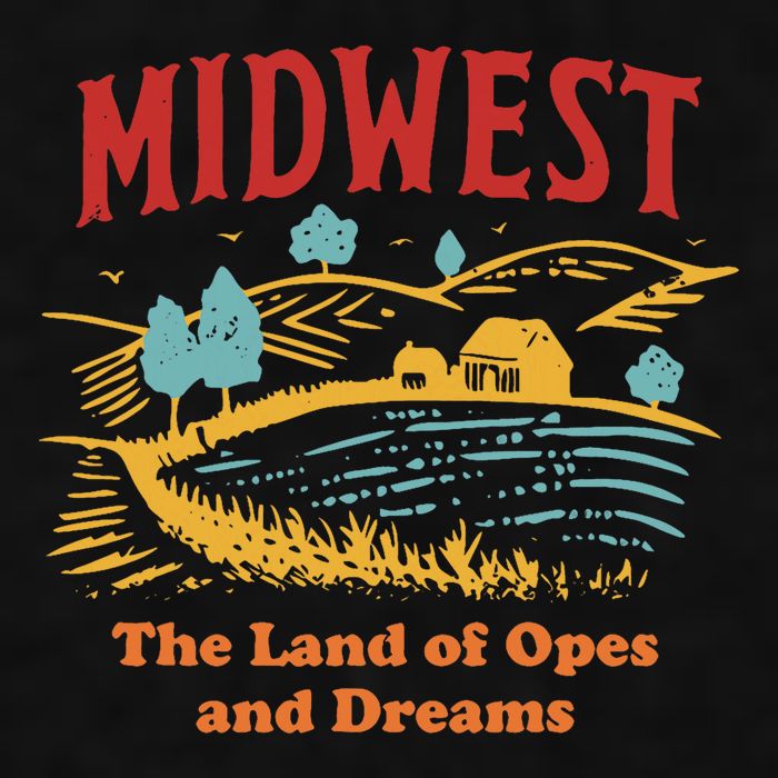 Midwest The Land Of Opes And Dreams Rustic Farm Ladies PosiCharge Tri-Blend Wicking Tank