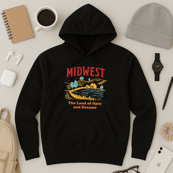 Midwest The Land Of Opes And Dreams Rustic Farm Hoodie