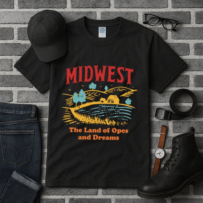 Midwest The Land Of Opes And Dreams Rustic Farm Tall T-Shirt