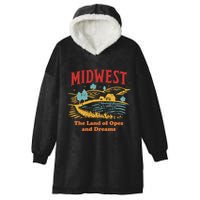 Midwest The Land Of Opes And Dreams Rustic Farm Hooded Wearable Blanket