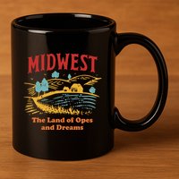 Midwest The Land Of Opes And Dreams Rustic Farm 11oz C Handle Ceramic Mug