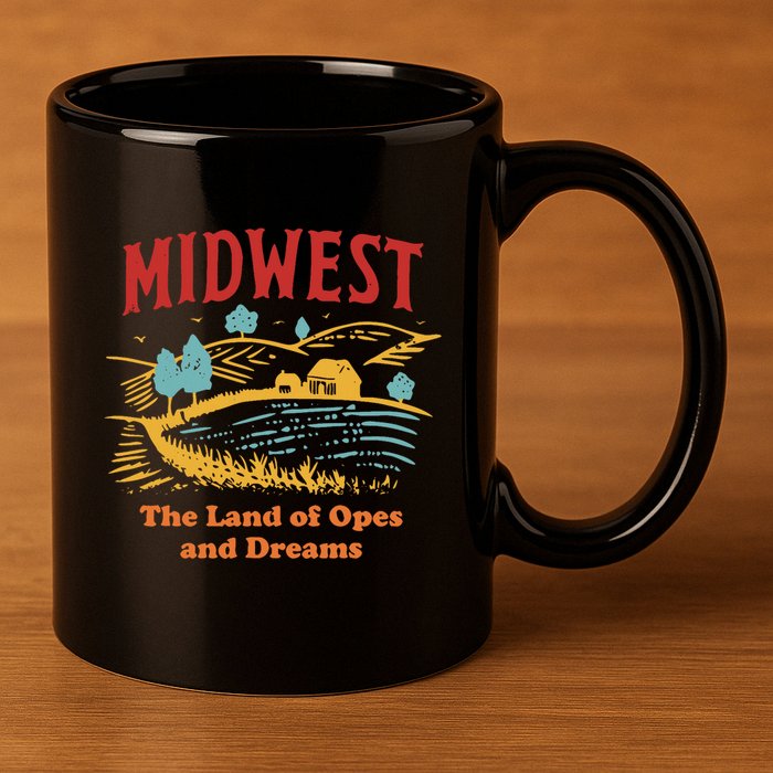 Midwest The Land Of Opes And Dreams Rustic Farm 11oz C Handle Ceramic Mug