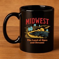 Midwest The Land Of Opes And Dreams Rustic Farm 11oz C Handle Ceramic Mug