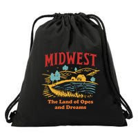 Midwest The Land Of Opes And Dreams Rustic Farm Drawstring Bag