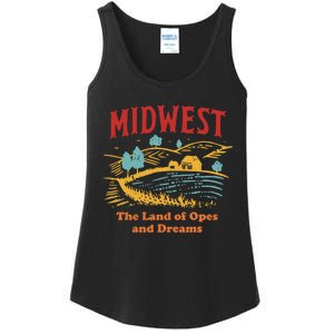 Midwest The Land Of Opes And Dreams Rustic Farm Ladies Essential Tank