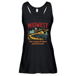 Midwest The Land Of Opes And Dreams Rustic Farm Ladies Essential Flowy Tank