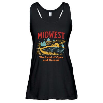 Midwest The Land Of Opes And Dreams Rustic Farm Ladies Essential Flowy Tank