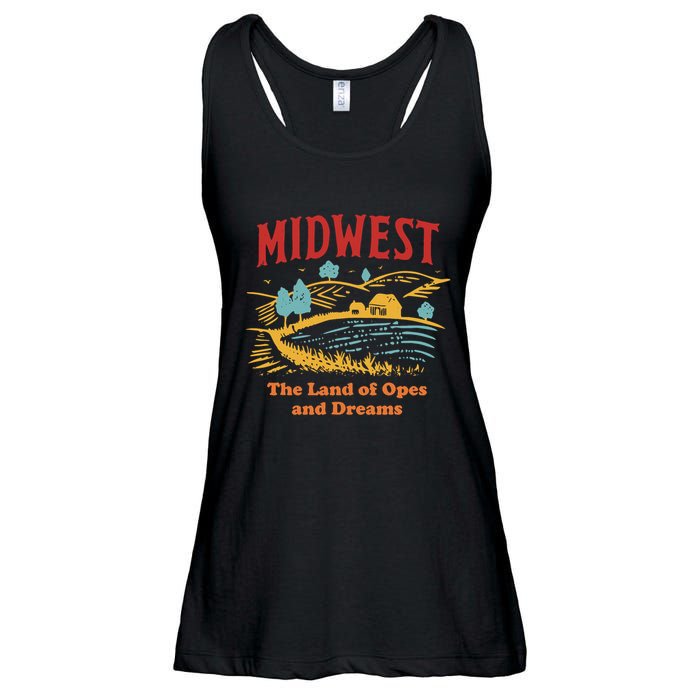 Midwest The Land Of Opes And Dreams Rustic Farm Ladies Essential Flowy Tank