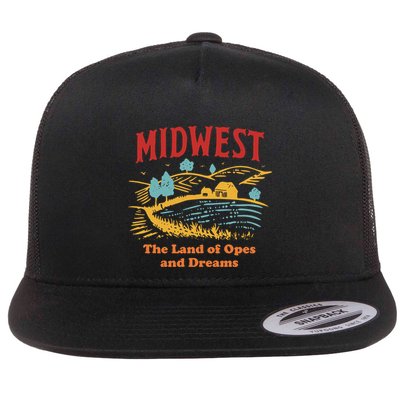 Midwest The Land Of Opes And Dreams Rustic Farm Flatbill Hat