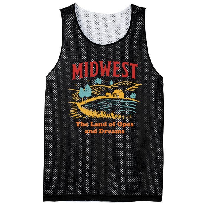 Midwest The Land Of Opes And Dreams Rustic Farm Mesh Reversible Basketball Jersey Tank