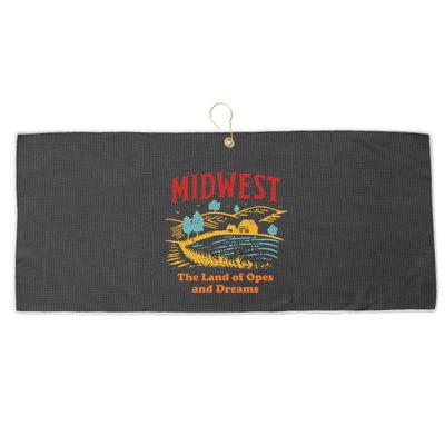 Midwest The Land Of Opes And Dreams Rustic Farm Large Microfiber Waffle Golf Towel