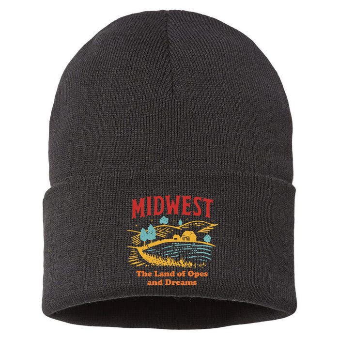 Midwest The Land Of Opes And Dreams Rustic Farm Sustainable Knit Beanie