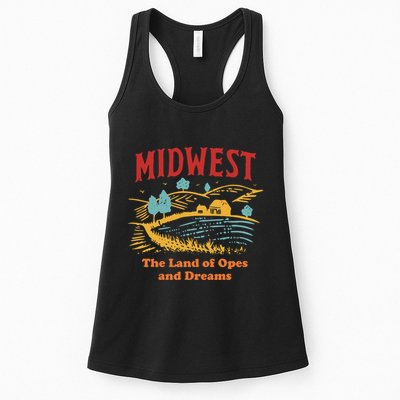 Midwest The Land Of Opes And Dreams Rustic Farm Womens Tank Top