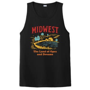 Midwest The Land Of Opes And Dreams Rustic Farm PosiCharge Competitor Tank