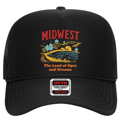 Midwest The Land Of Opes And Dreams Rustic Farm Trucker Hat