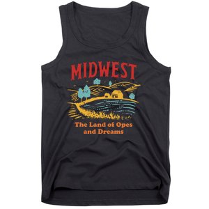 Midwest The Land Of Opes And Dreams Rustic Farm Tank Top