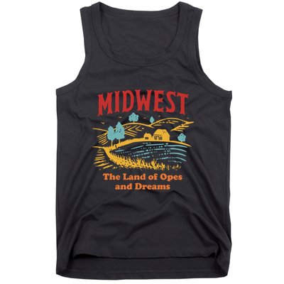 Midwest The Land Of Opes And Dreams Rustic Farm Tank Top