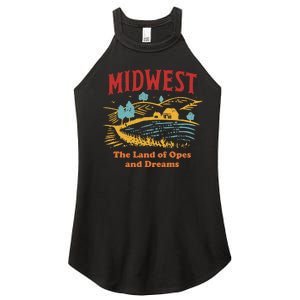 Midwest The Land Of Opes And Dreams Rustic Farm Women's Perfect Tri Rocker Tank