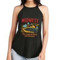 Midwest The Land Of Opes And Dreams Rustic Farm Women's Perfect Tri Rocker Tank