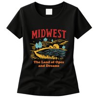 Midwest The Land Of Opes And Dreams Rustic Farm Womens T-Shirt