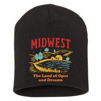 Midwest The Land Of Opes And Dreams Rustic Farm Short Acrylic Beanie