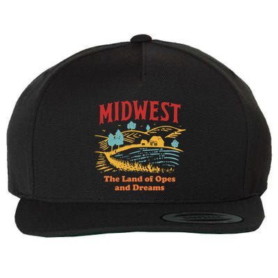 Midwest The Land Of Opes And Dreams Rustic Farm Wool Snapback Cap