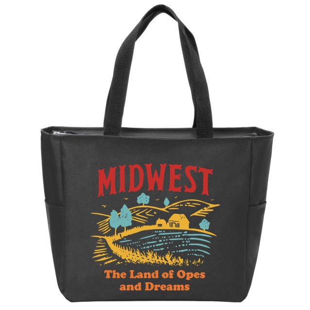 Midwest The Land Of Opes And Dreams Rustic Farm Zip Tote Bag