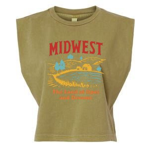 Midwest The Land Of Opes And Dreams Rustic Farm Garment-Dyed Women's Muscle Tee