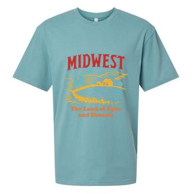 Midwest The Land Of Opes And Dreams Rustic Farm Sueded Cloud Jersey T-Shirt