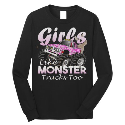 Monster Truck Like Monsters Too Birthday Gift Long Sleeve Shirt