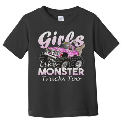 Monster Truck Like Monsters Too Birthday Gift Toddler T-Shirt
