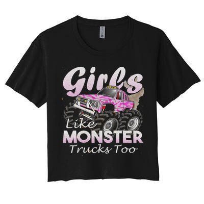 Monster Truck Like Monsters Too Birthday Gift Crop Top