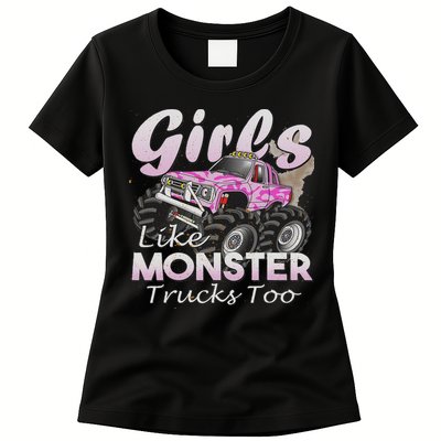 Monster Truck Like Monsters Too Birthday Gift Womens T-Shirt