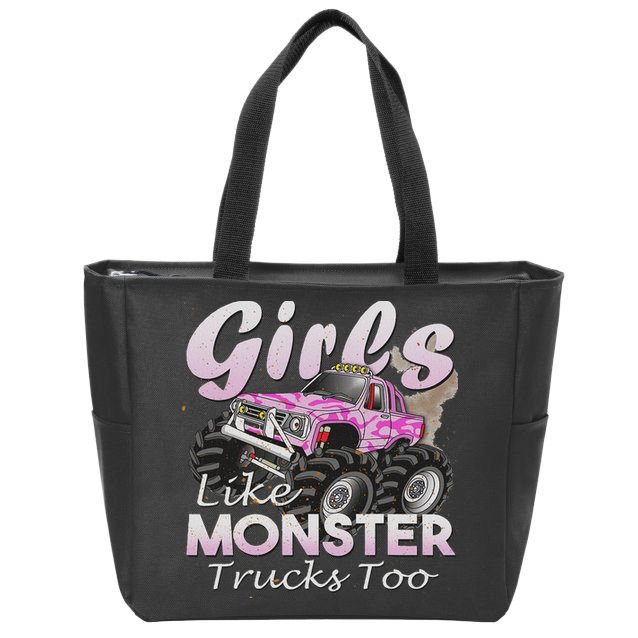 Monster Truck Like Monsters Too Birthday Gift Zip Tote Bag