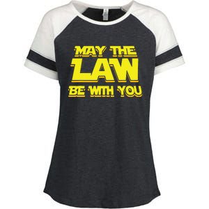 May The Law Be With You Funny New Lawyer Attorney Enza Ladies Jersey Colorblock Tee