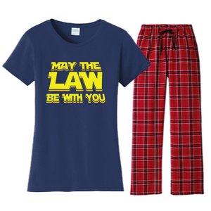 May The Law Be With You Funny New Lawyer Attorney Women's Flannel Pajama Set