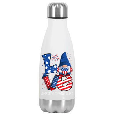 Medical Technologist Love 4th Of July Gnome Usa Patriotic Gift Stainless Steel Insulated Water Bottle