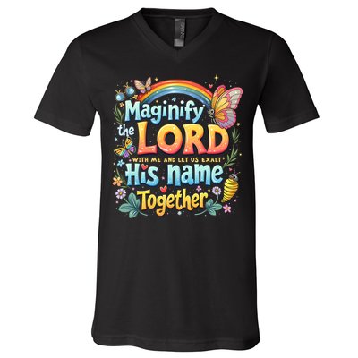 Magnify The Lord Christian VBS 2025 Christian Summer camp V-Neck T-Shirt