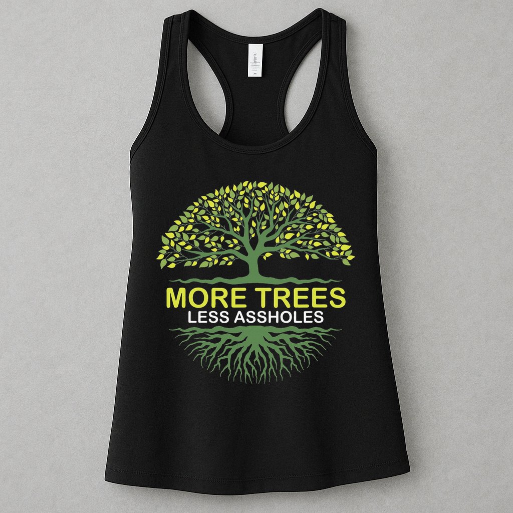 More Trees Less Assholes Environmentalist Earth Advocate Womens Tank Top