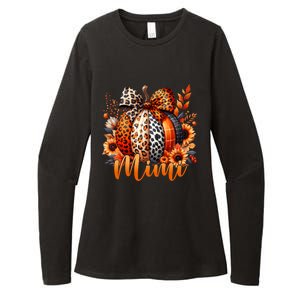 Mimi Thanksgiving Leopard Pumpkin Sunflower Coquette Bow Womens CVC Long Sleeve Shirt