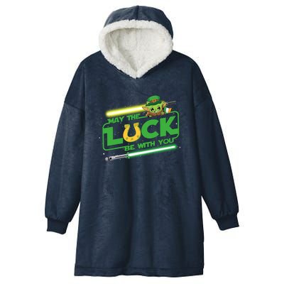 May The Luck Be With You Light Saber Saint Patrick's Day Hooded Wearable Blanket