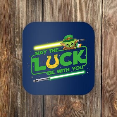 May The Luck Be With You Light Saber Saint Patrick's Day Coaster