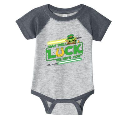 May The Luck Be With You Light Saber Saint Patrick's Day Infant Baby Jersey Bodysuit