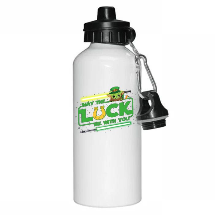 May The Luck Be With You Light Saber Saint Patrick's Day Aluminum Water Bottle