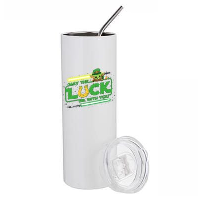 May The Luck Be With You Light Saber Saint Patrick's Day Stainless Steel Tumbler