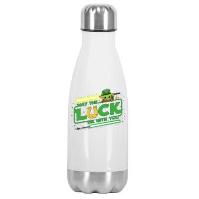 May The Luck Be With You Light Saber Saint Patrick's Day Stainless Steel Insulated Water Bottle