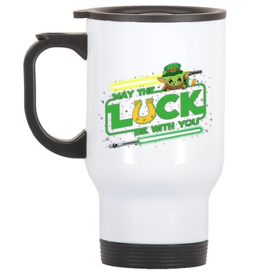 May The Luck Be With You Light Saber Saint Patrick's Day Stainless Steel Travel Mug