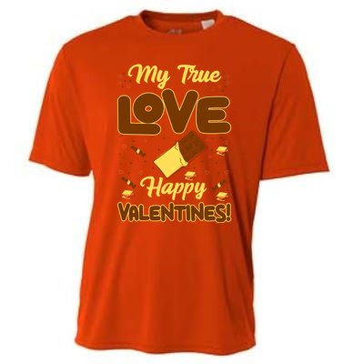 My True Love Happy Valentines Day Funny Chocolate Bar Lover Gift Cooling Performance Crew T-Shirt