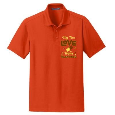 My True Love Happy Valentines Day Funny Chocolate Bar Lover Gift Dry Zone Grid Polo