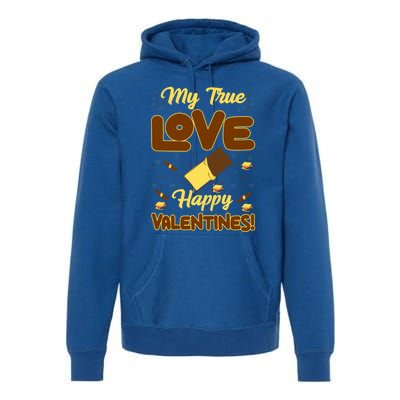 My True Love Happy Valentines Day Funny Chocolate Bar Lover Gift Premium Hoodie